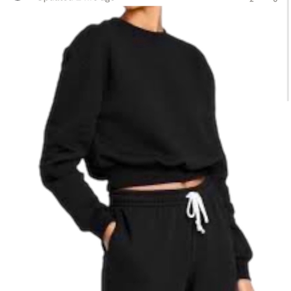 WILD FABLE Crop Pullover Sweatshirt Black